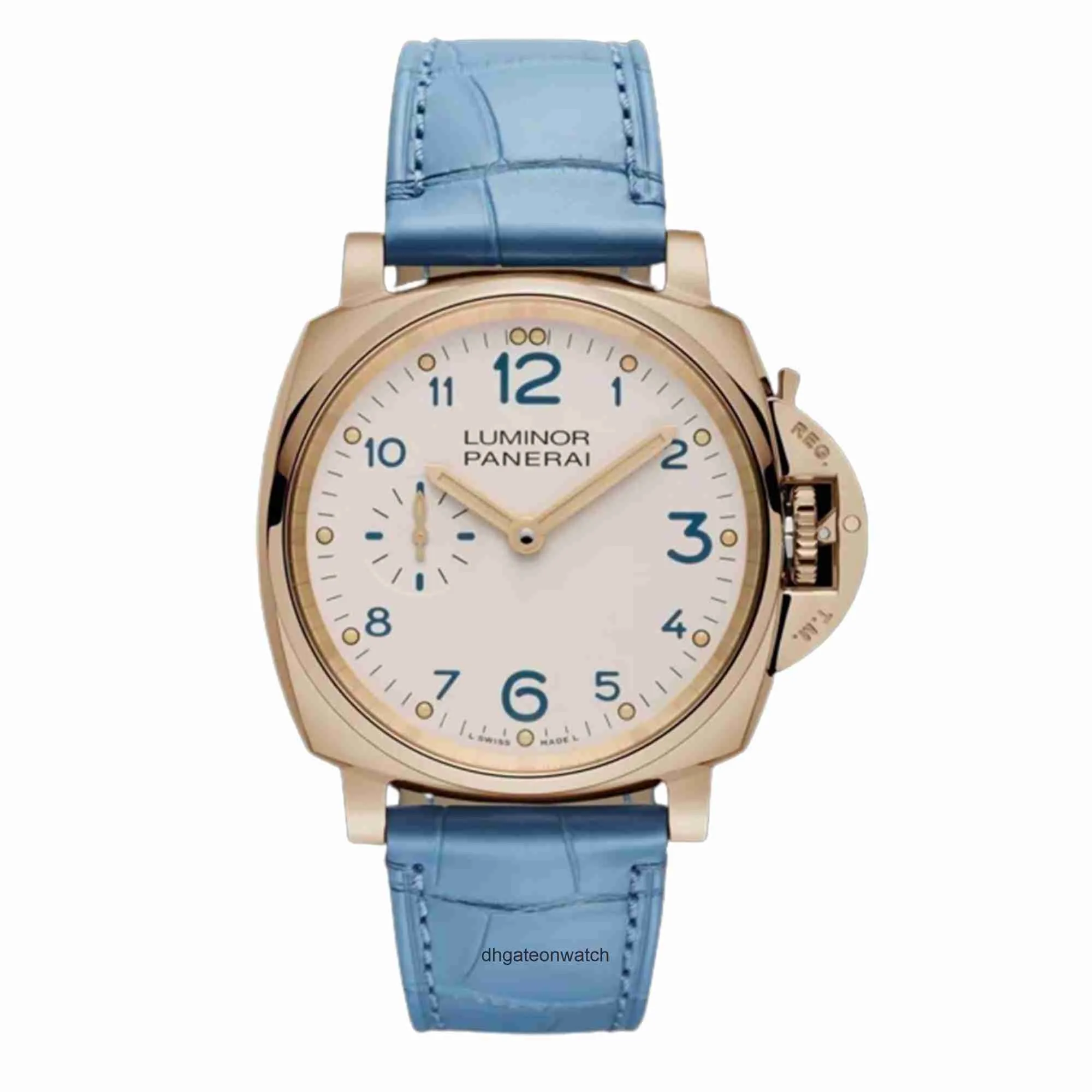 Дизайнерские часы высокого класса для Peneraa Learn Learn Min Nuo 18k Rose Gold Автоматические механические мужские часы PAM00741 Оригинал 1: 1 с настоящим логотипом и коробкой