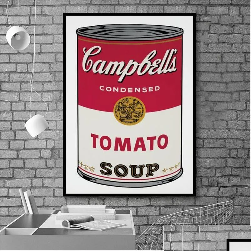 Dipinti dipinti dipinti vintage andy warhol zuppa di pomodoro astratto galleria interio