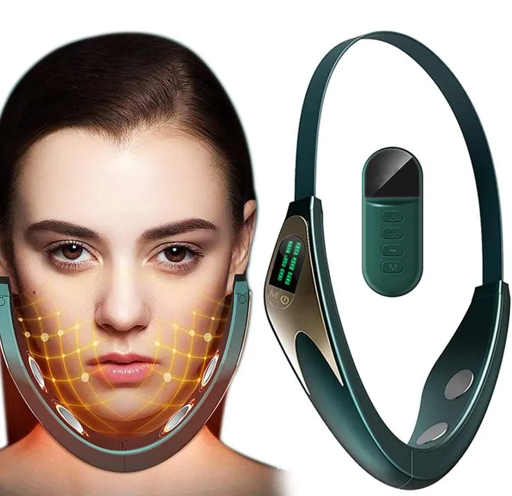 Dispositifs de soins pour le visage électrique V Face Façage Masseur soulevant le cou anti-rides Ray Blue Ray Double Chin Beauty Instrument avec Remot6065662