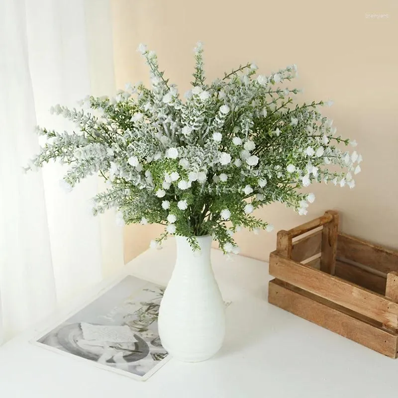 Dekorative Blumen 70 cm Babys Atem weiße künstliche Gypsophila Hochzeitsfeier Dekoration DIY Blumensträuße Arrangement Home Tischdekoration Dekor