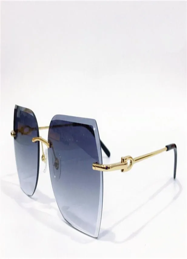 Vintage vierkante ontwerp zonnebrillen 0004rs frameless frame snijd snoepkleuren lens licht en comfortabel eenvoudige veelzijdige stijl top qua8795230