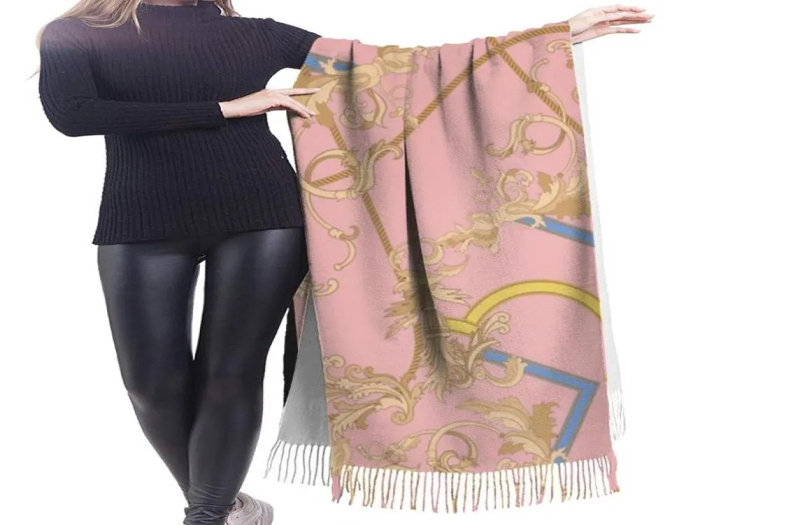 Scarves NOISYDESIGNS 2021 Women Scarf Winter Warm Shawl And Wraps Creative Pattern Flowers Floral Pink Soft Long Tassel Female2741785