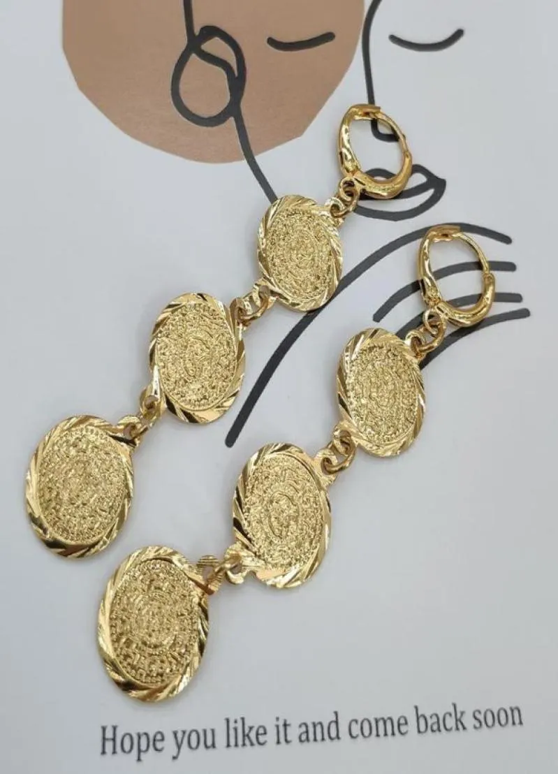 Dangle Chandelier Trend Gold Long Hanging Earrings Aesthetic Coin Moda Copper Vintage Women Jewelry For Party Wedding Girlfriend3648357