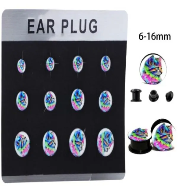 Mix 6 Sizes 5 Cards Internal Thread Ear Expander Plugs Kit Screw Flesh Tunnel Gauge Earring Stretchering Body Piercing4901784