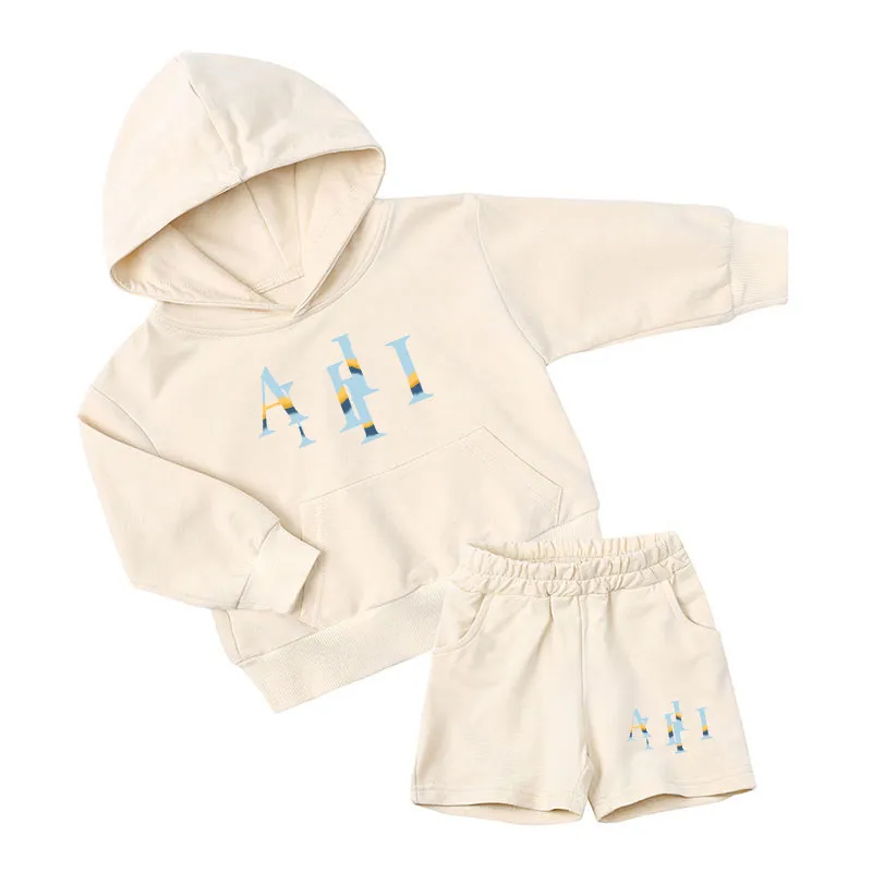 Designer Baby Plush Hoodie and Pants Set Kid Clothing Boys Girls Trucksuit Sweatpants Långärmad kläder Tjockade tröja Byxor Sweatshirt CXD2404302-12