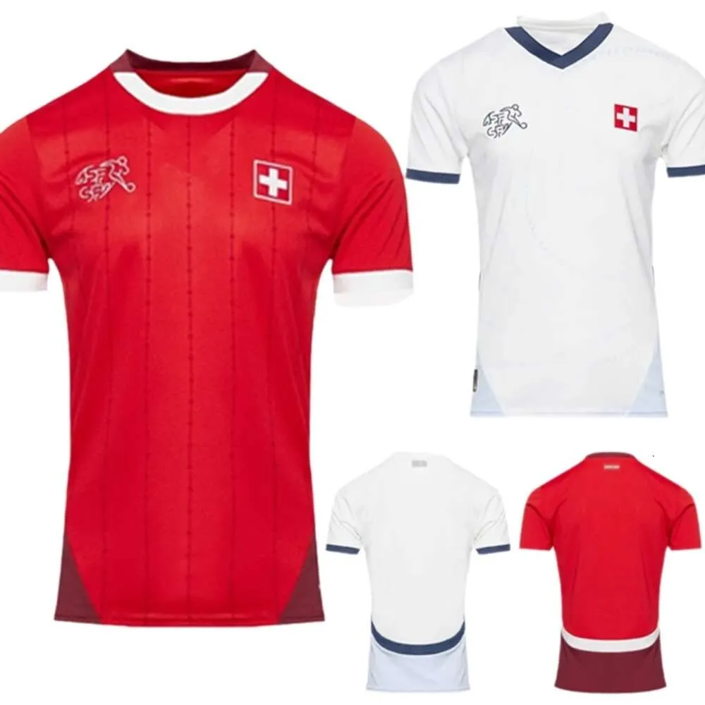 2024 Jerseys Euro Cup Schweiz Soccer Swiss National Team Eedi Akanji Zakaria Sow Rieder Embolo Shaqiri Home Away Football Shirts Size S 4XL