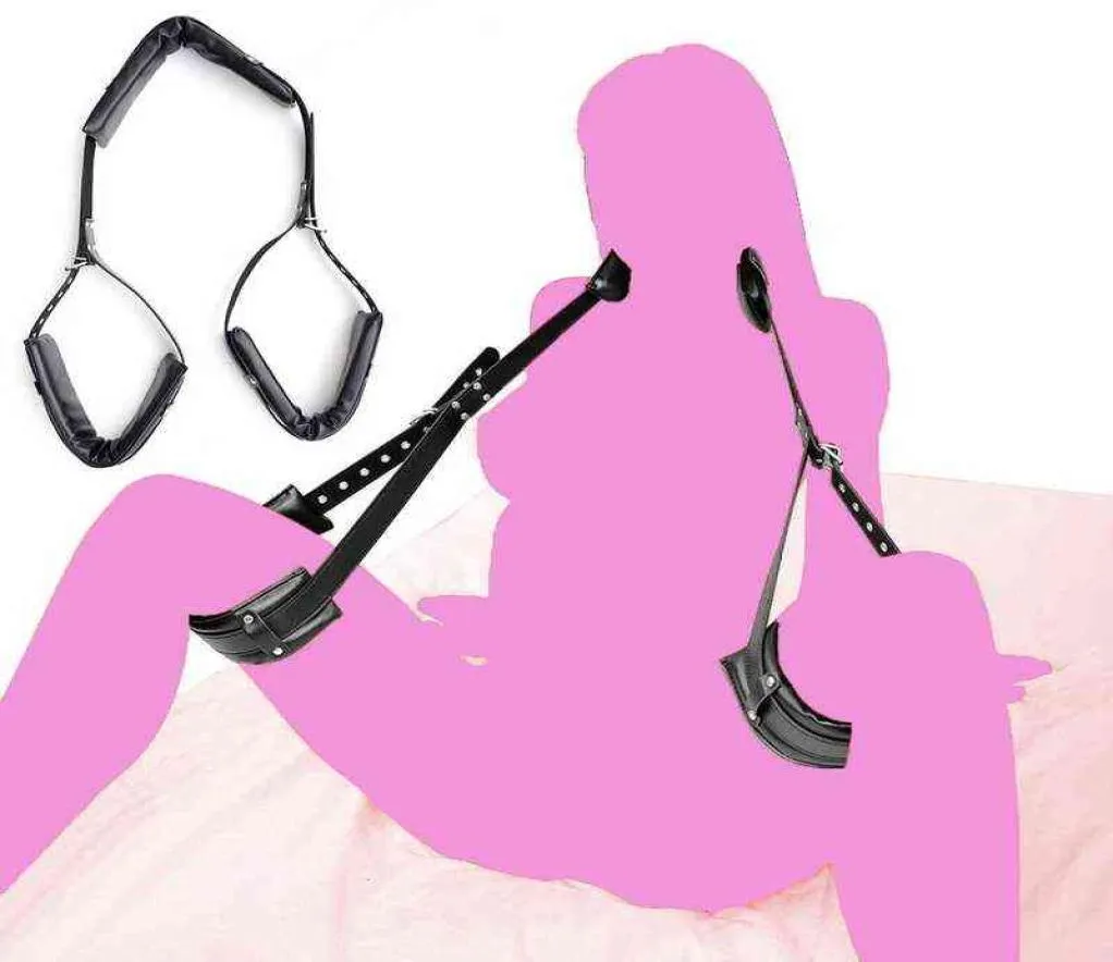 NXY Bondage Viele schwarze offene Beingürtel tragbare Oberschenkelschlinge mit Position BDSM exotischer Zurückhaltung Hals Fetisch erotische Sexspielzeuge 220425495157