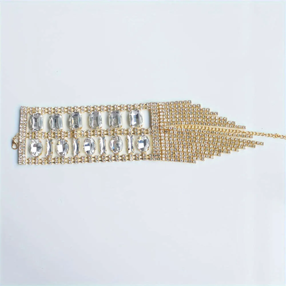Kostuumaccessoires Exquisite Sparkling Tassel Rhinestone Jewelry mode trouwfeest kristallen armband lichaam dragen accessoires