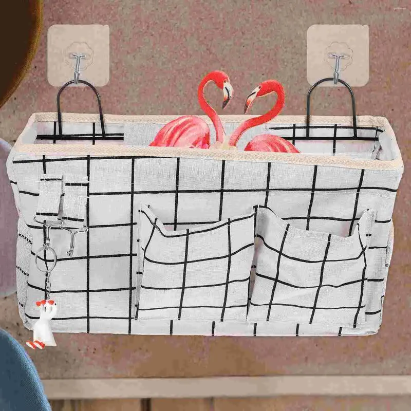 Storage Bags Fabric Hanging Basket Wall Pocket Organizer Bedside Small Door Bedroom
