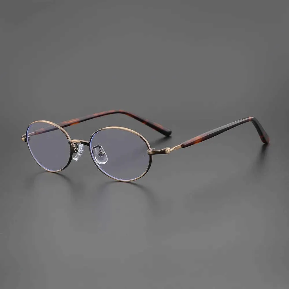 Lunettes de soleil designer Version coréenne Cadre ovale Metal Small Frame Presbydopie Myopie Miroir Yapi Fiche de lunettes de style Yapi