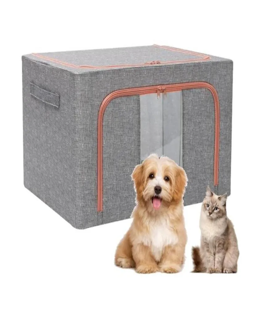 Cat CarriersCrates Houses Pet Oxygen Cage Atomización de perros Lino Caja plegable Cachorro Incubadora con nebulización Veterinar1423405