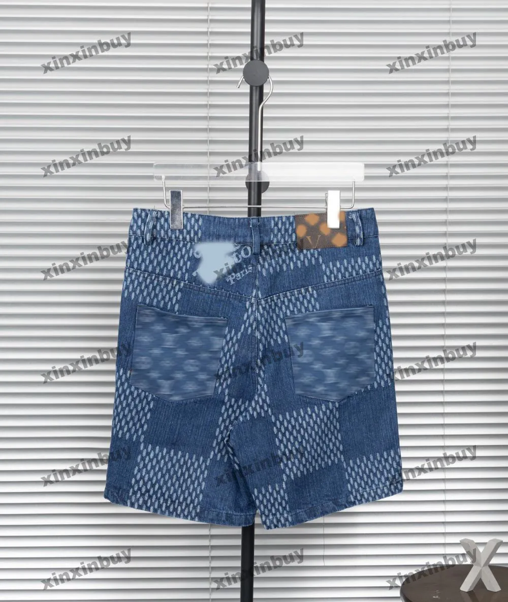 xinxinbuy men women designer pantポケットチェッカーボードレターJacquardデニムファブリック1854春のカジュアルパンツブラックブルーグリーンレッドxs-2xl