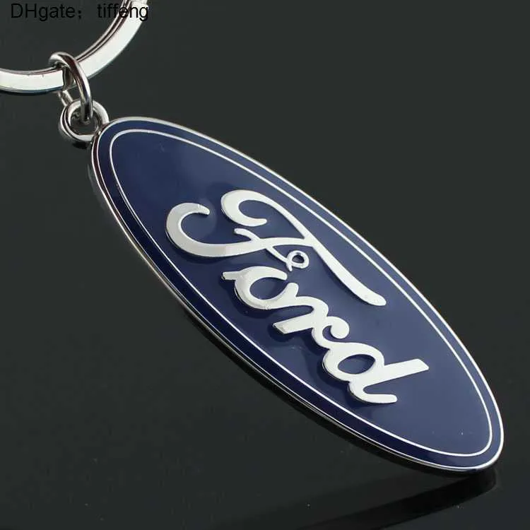 Lot Fashion Zinc Legato Metal 3D Ford Car Keychain Ring Anello Llaveros Hombre di alta qualità Chaveiro Portachiavi Catena chiave