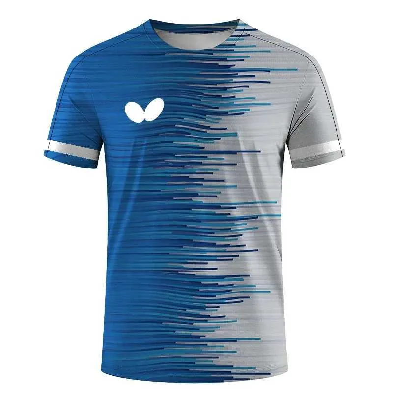 Camisetas masculinas verão novo masculino escravo curto 3D T-shirt Quick Dry Tenis Uniform Uniforme de tênis de badminton Top Y240429