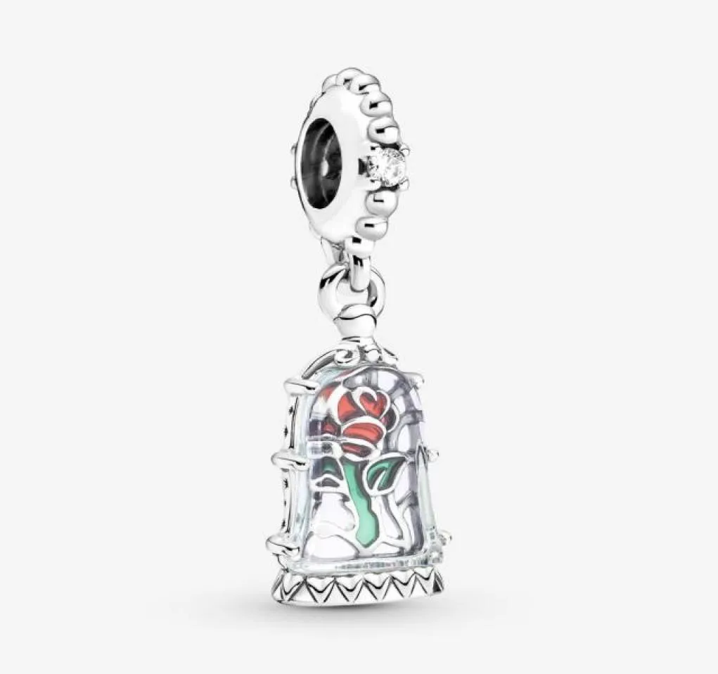 100 925 Sterling Srebrny Zaczarowany Rose Dangle Charm Fit Fit European Charms Bransoletka Moda Wesder Wedding REAMANGAMENT Jewelr4782789