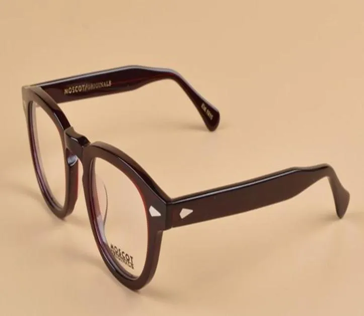 Wholenew Brand Designer Eyeglass Frames Lemtosh Glasses Frame Johnny Deppualité Men Round Myopia facultatif 1915 avec cas2807007