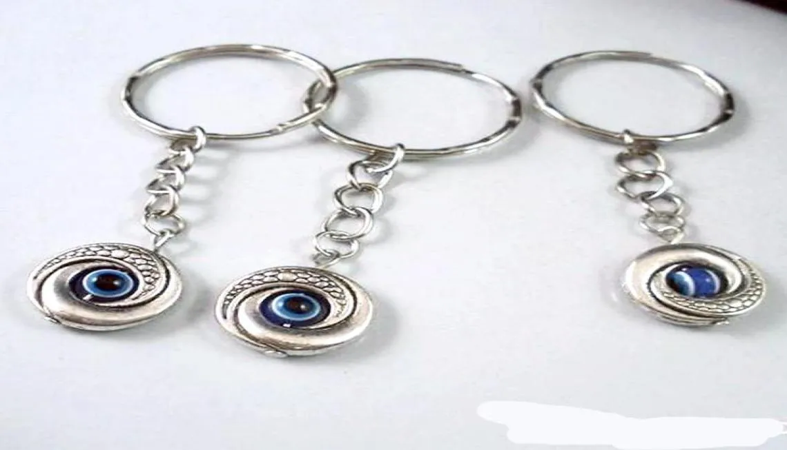 50pcs Evil Eye Kabbalah Charme CEINTURE CELLETS CLÉ RING VOYAGE PROTECTION DIY BIELRIR 15 x 65 mm Antique Silver9430383