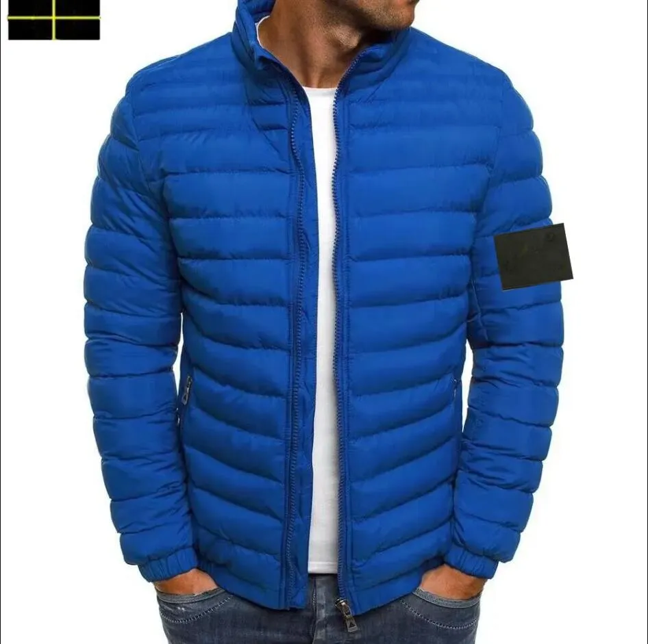 Jaqueta de pedra Island Men s Down Parkas Winter Jacket Fina e leve confortável à prova de vento Stand Up Collar Jackets Warm de marca de qualidade Slim Casat A69