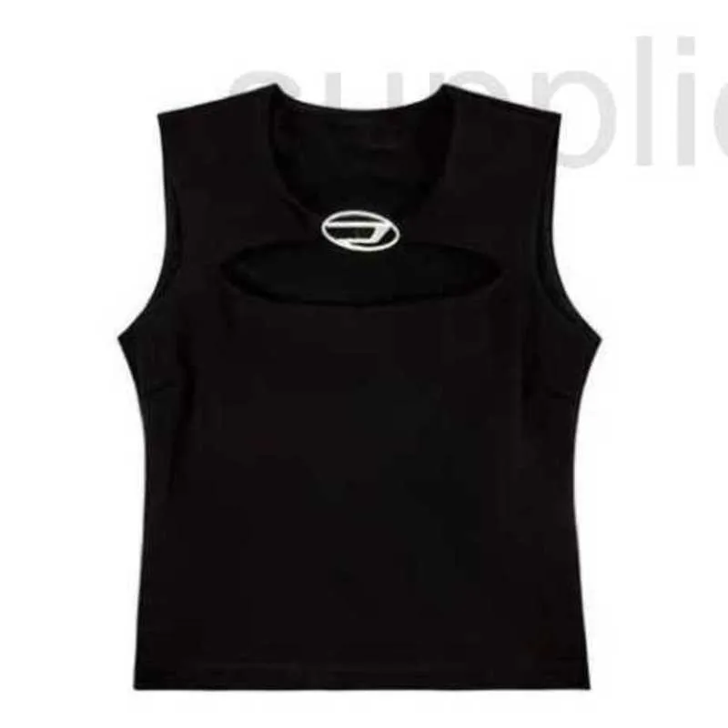 Women's Tanks & Camis designer Yang Mi, Yu Shuxin, Same Style Black Hollow Letter Sleeveless Tank Top for Early Spring New Design, Spicy Girl YEN8