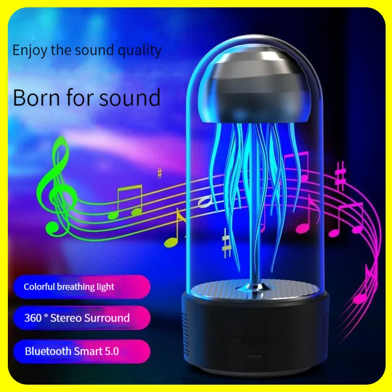 Bluetooth Speaker Creative Mechanical Jellyfish Sound with Ambient Light Artistic Speaker Small Night lamp, Desk Octopus lighting