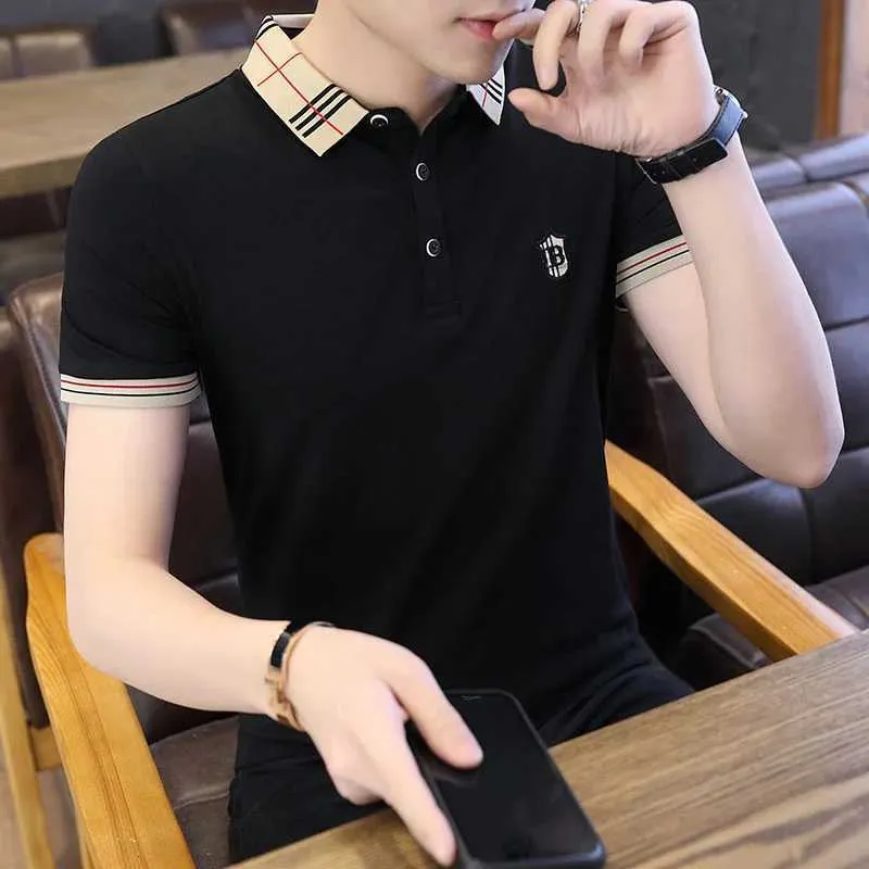 Herr t-shirts Summer High Quality Casual Cloth Chic Cotton Polo T Shirt For Men Top Streetwear Mens With Collar Tee Shirts Vintage Plain S J240429