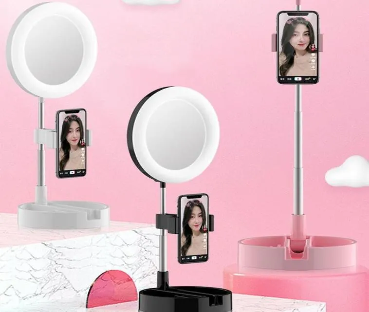Miroir LED pliable pour maquillage, bureau, avec lumière réglable, anneau lumineux, lampe pour Selfie, Studio de photographie en direct, Mirrors8598718