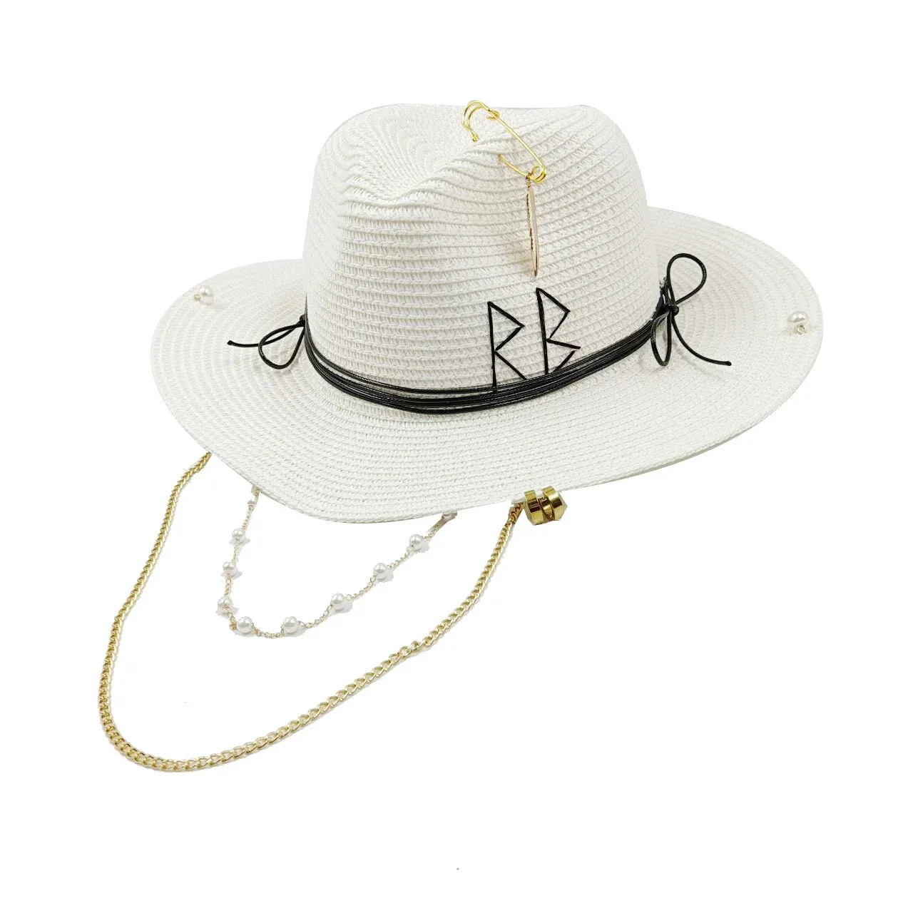 Womens Sun Hat Straw Hat 2024 New Paired Bikini Jazz Hip Hop Summer Hat Punk Fashion Beach Hat Church Hat 240428