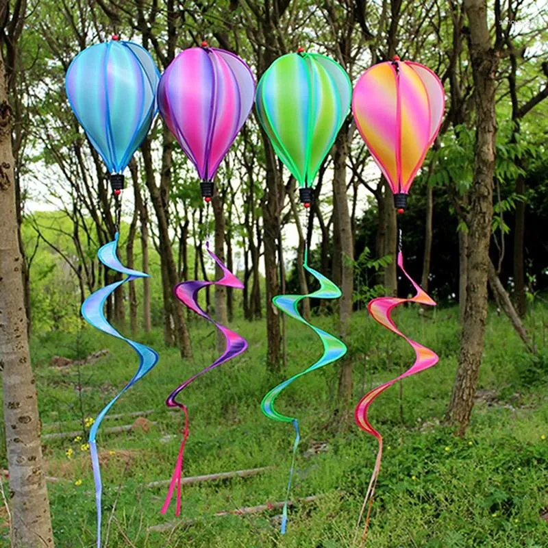 Trädgårdsdekorationer Rainbow Air Balloon Wind Spinners Pinwheels Whirligigs Windmill Toys For Kid Yard Decor Outdoor Lawn Decoration