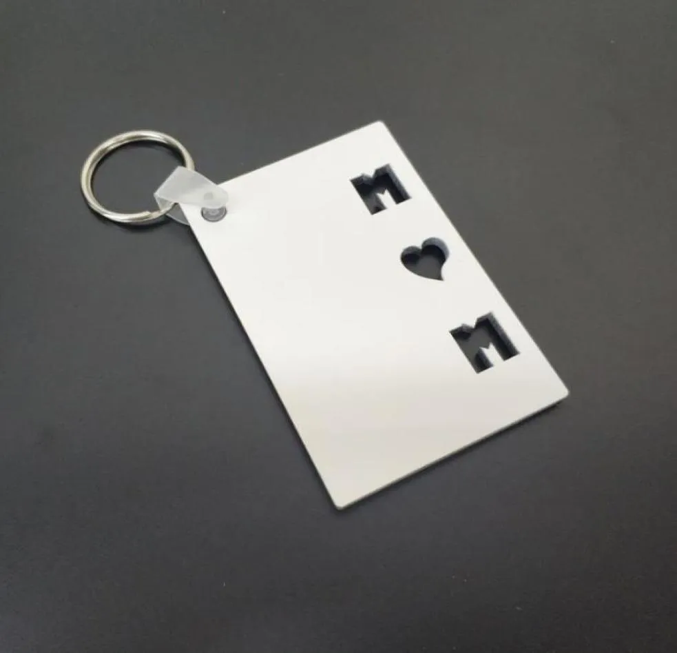 Party Gunst 500pcs Sublimatie Keychain Love Grad Dad Mom Senior Key Chain Creative Diy Gift Blank MDF Keyrings SN52913366954