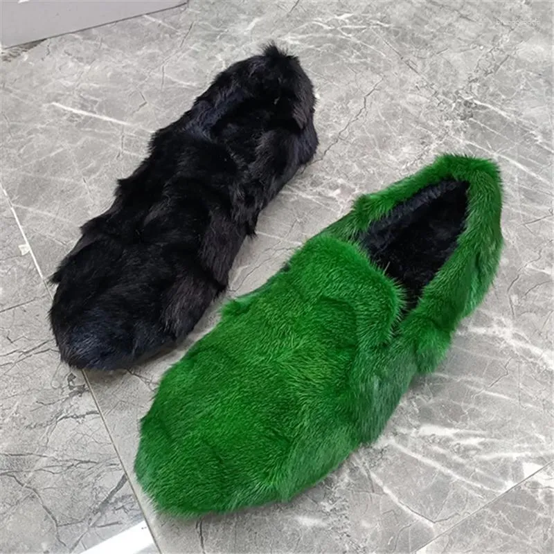 Chaussures décontractées Green Real Femmes Flats Slip-On MODES ESPADRILLES FEMME FEMME DROIT DES MOCASINS DE PLATEFORME SOLE ÉPARGE