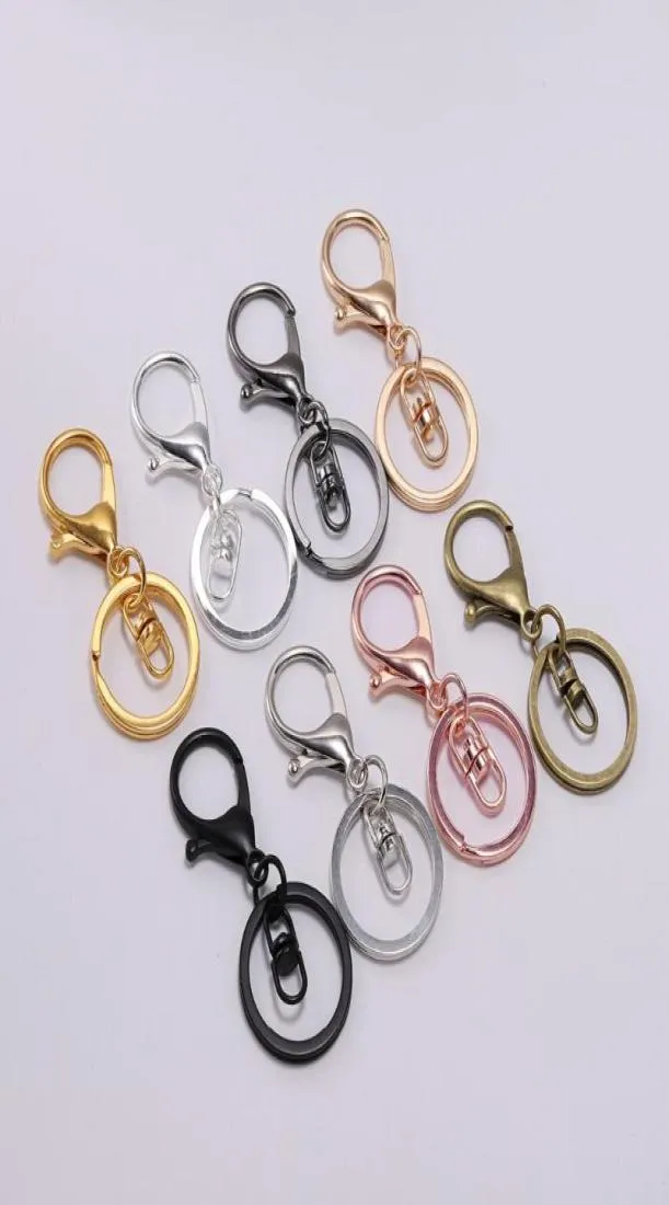 Keychains 5PCSLOT Gold Silver Keychain Ring 30 mm Key Long 70 Chaîne de crochet de fermoir pour les bijoux Résultats Supplies1040672