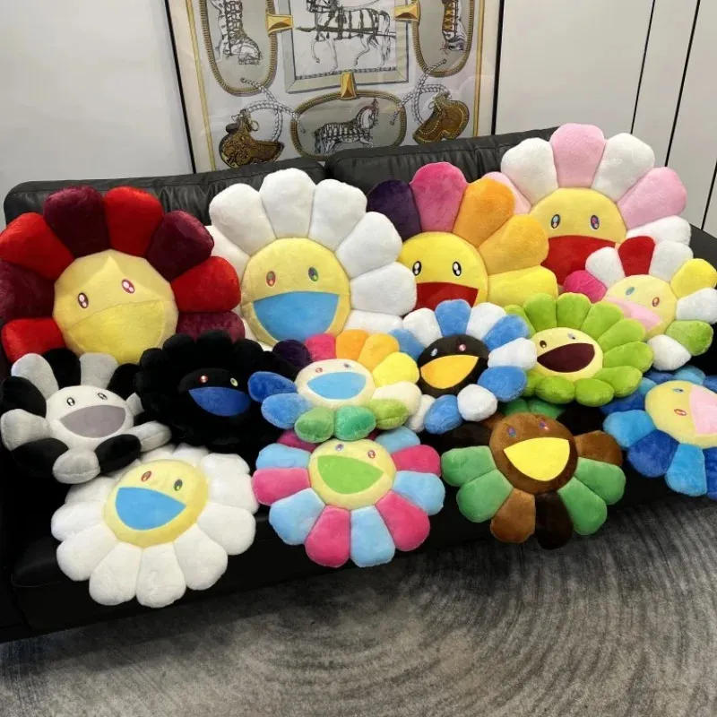 Oreiller en forme de fleur - Coussin de sol en forme de fleur - Coussin de sol en peluche colorée - Décoration de chambre à coucher - Pour canapé