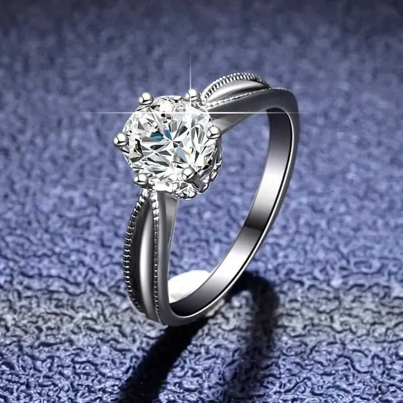 Anelli di banda Gordermi PT950 Platinum 1 Anello di diamanti Elegante Female Impegno per la sposa Fare di nozze Regali di gioielli METALLI METALLI Q240429