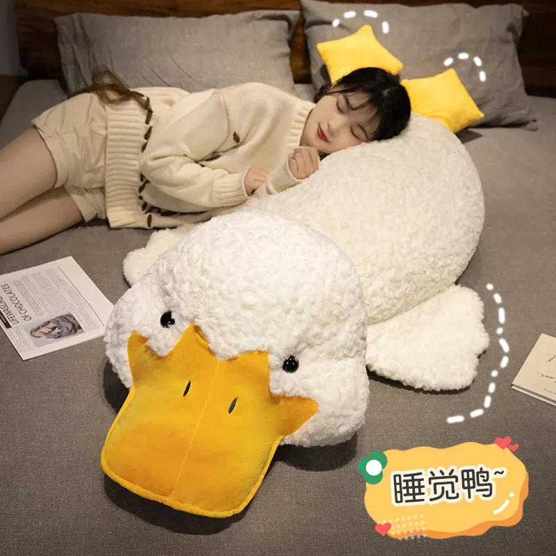 Goose Stuffed Animal 20 Inch Cute Duck Plush Toy Soft Swan Hugging Pillow Gift for Kids and Friends White Toys 240416