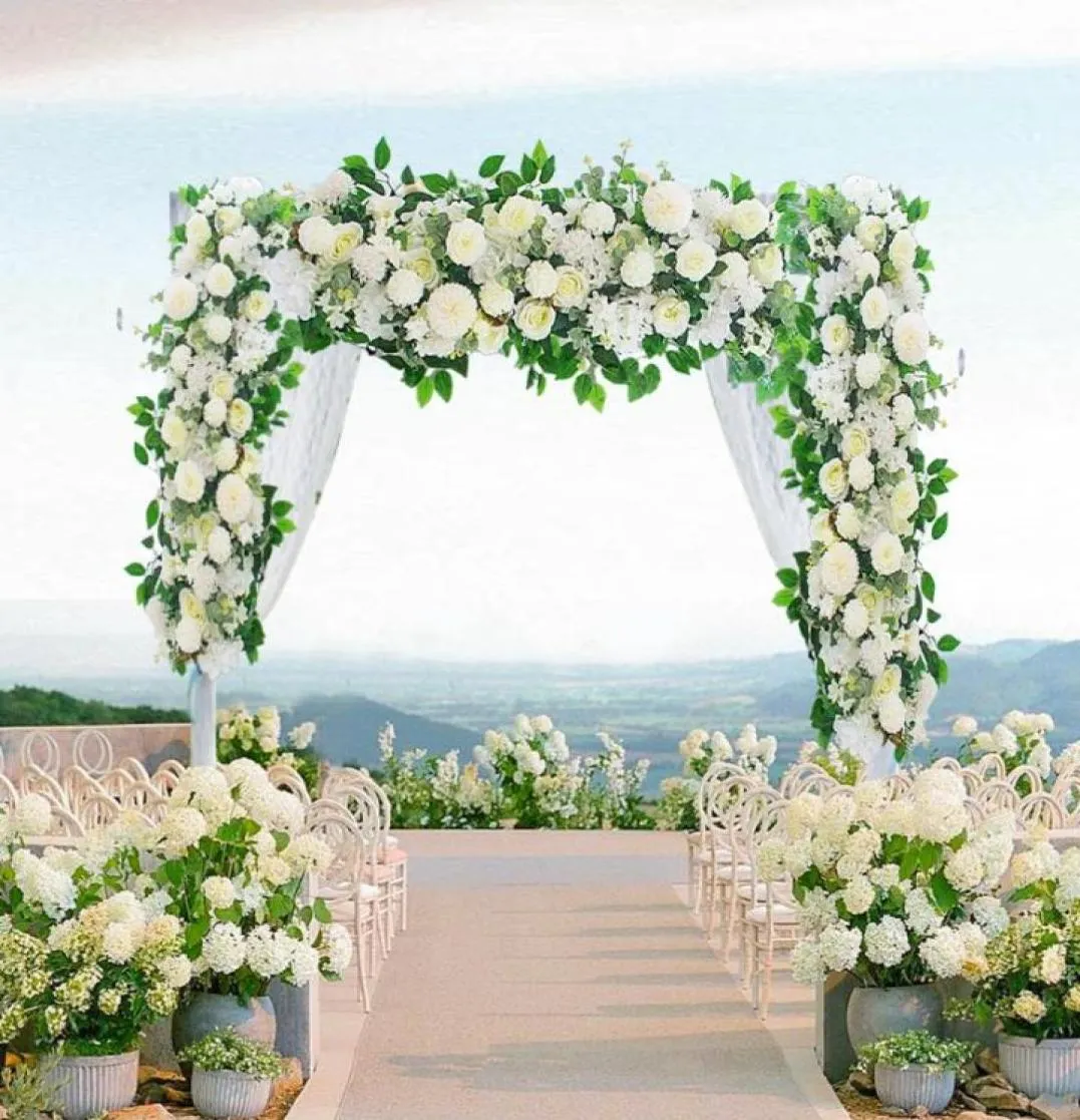 Dekorativa blommor kransar Flower Row 100cm DIY Wedding Arch Artificia Wall Arrangement Peonies Rose Decor Garden Event Iron Bac7148055