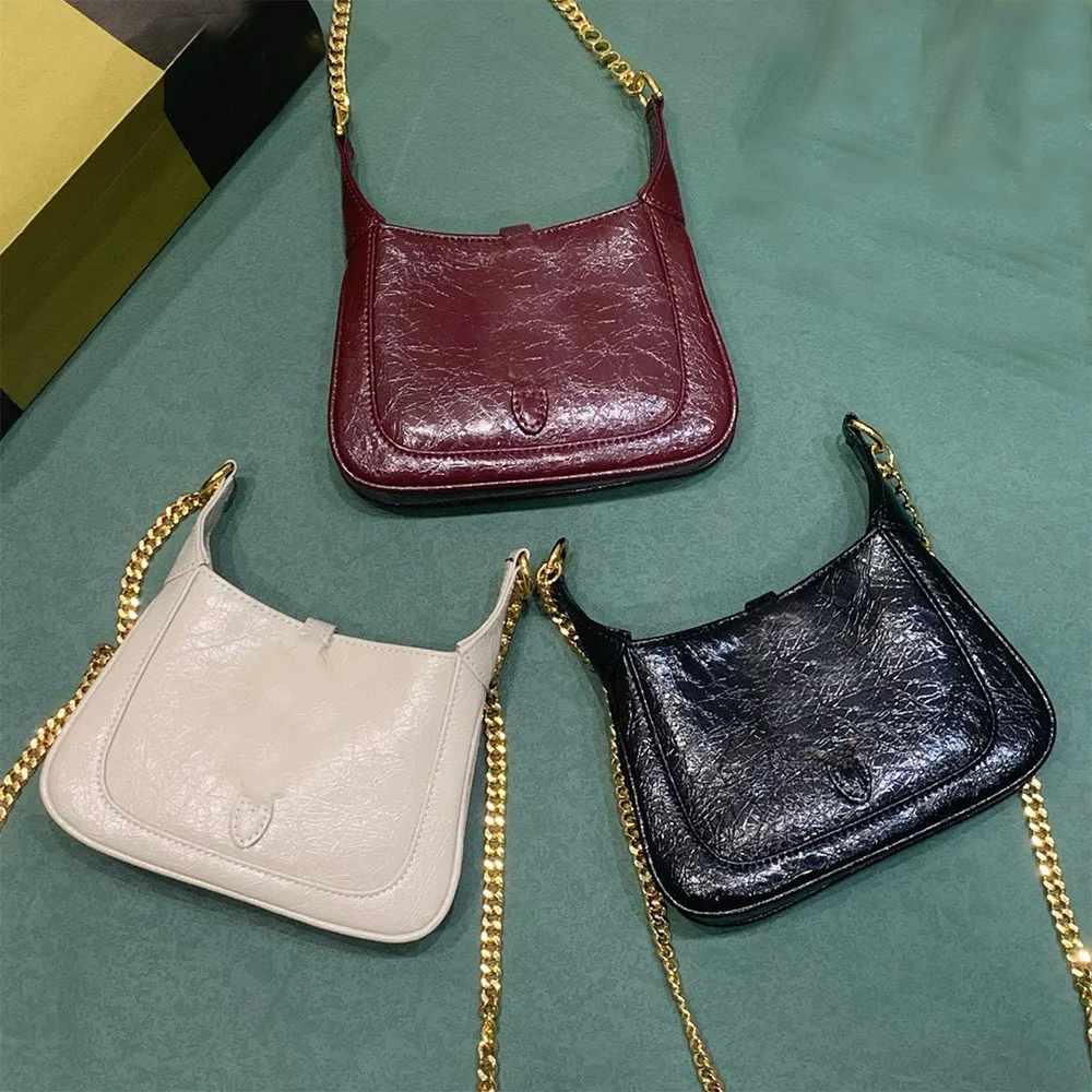 Cowhide notte mini ramię designerka dla kobiet czarna moda Messenger Purse Burgundowa torba pod pami