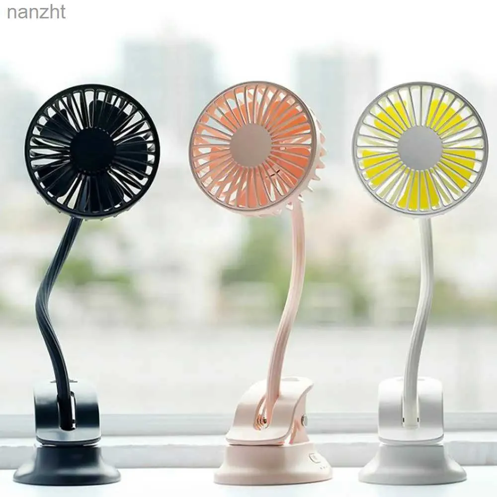 Elektrische ventilatoren Stille clip op Mini Table Fan USB Oplaadbare ventilator Desktopventilator Laadbasis 3 Gear AANSPRAAG HANDY FANWX