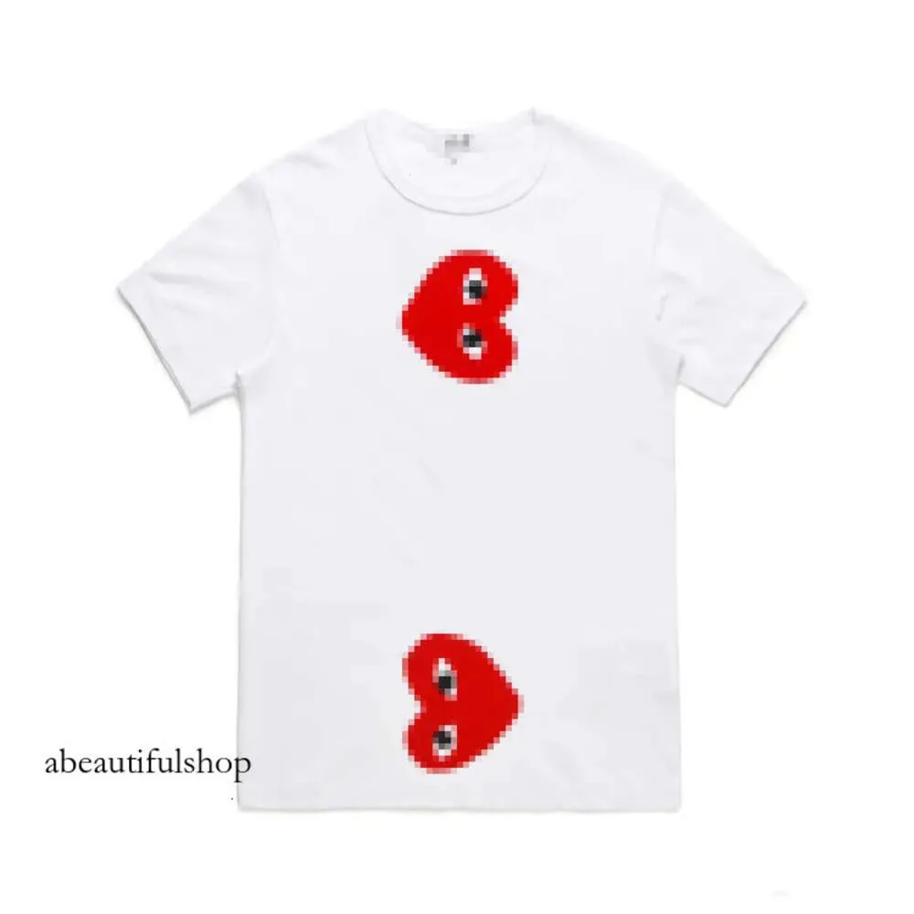 Designer Tee Mens T-shirts com des Garcons CDGS T-shirt Invader Artist Edition White gloednieuwe size dames zomer losse oversize tee 141