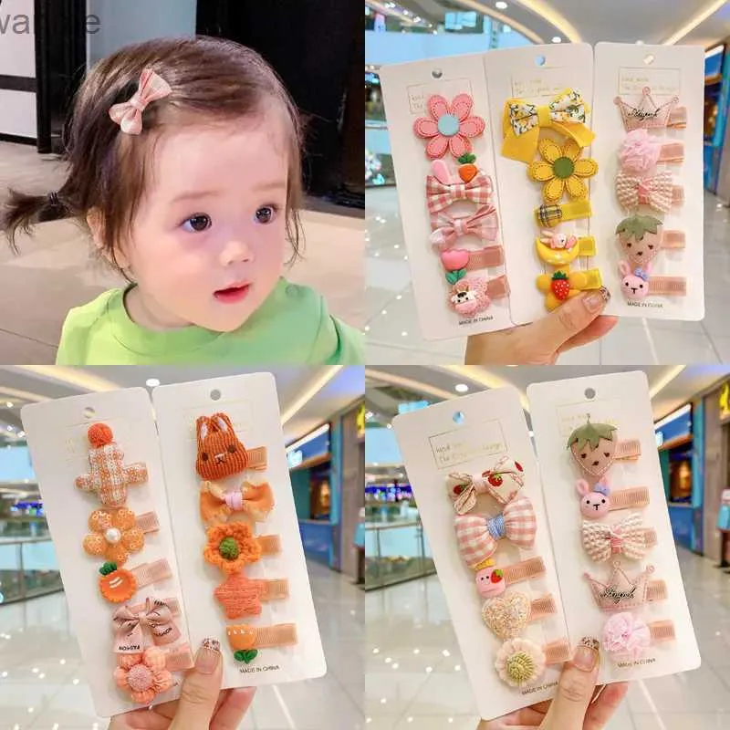 Haaraccessoires Zuid -Koreas Nieuwe Kawaii Baby Haarclip Bloembruik Boog Fruit Haarclip Kinderkleding Kopdekweer Girls Childrens Haaraccessoires WX