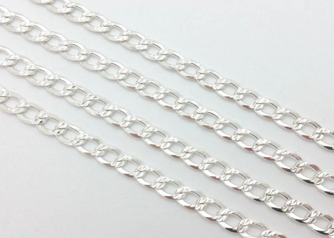 Fin 925sterling Silver Necklace 4mm 28Inch Classic Figaro Curb Chain Linkpure Fine 925 Silver Trendy Shake Chain Necklace New ST8116112