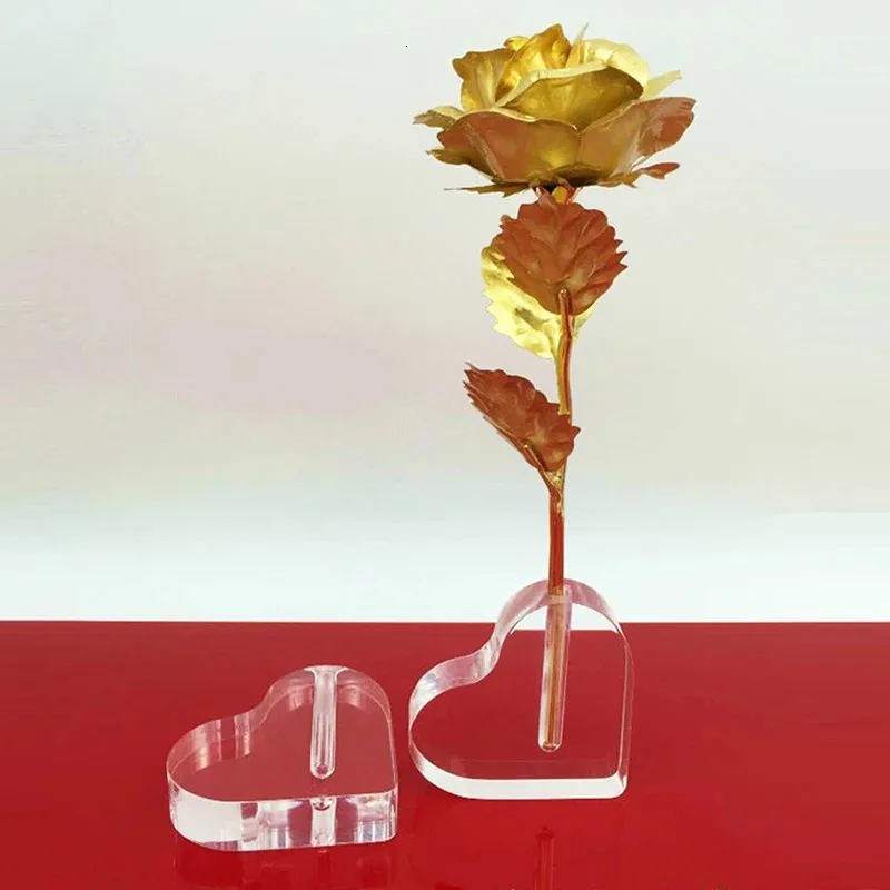 Support d'affichage en forme de cœur - Vase de fleurs en plexiglas acrylique 240429