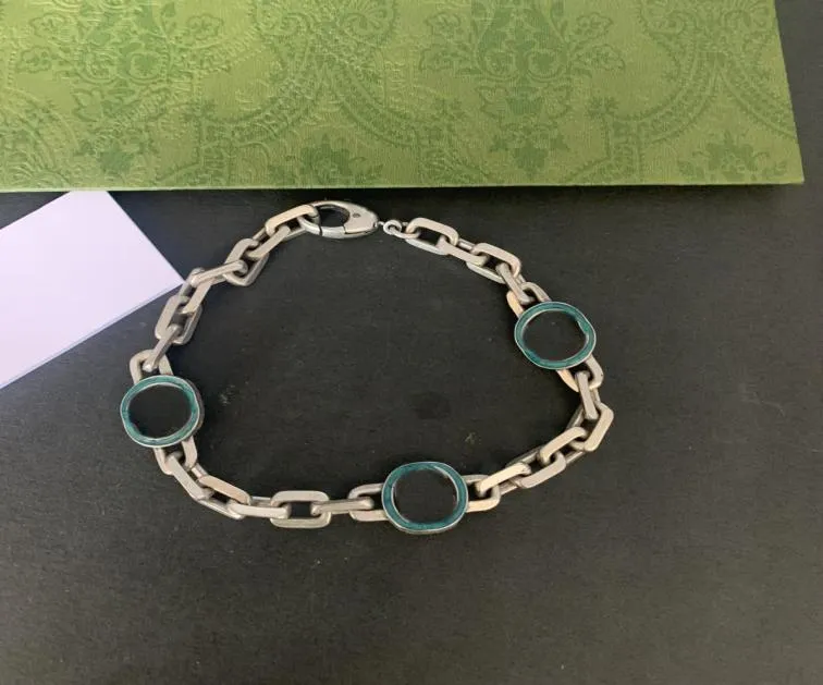 Lettera di moda di design unica Bracciale a scatto smalto verde smalto verde di alta qualità.