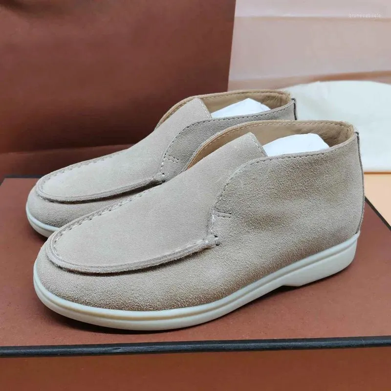 Chaussures décontractées High Top Kids Loafers Flat Penny Nude Suede Runway Famille pour Slip on Open Walk Enfant parent