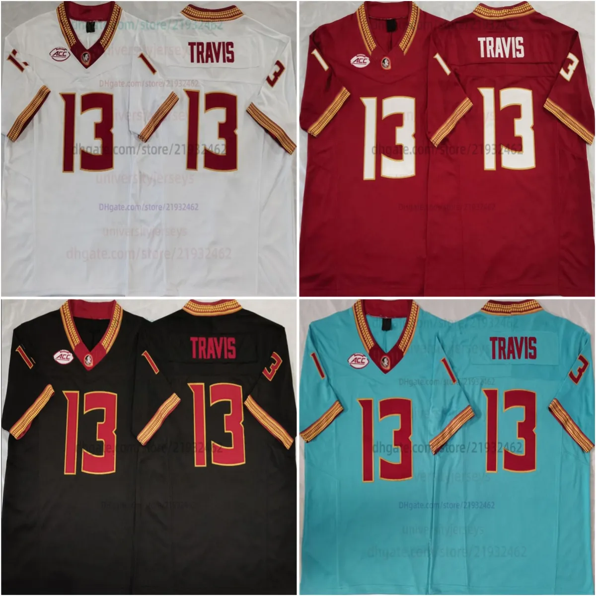 13 Travis Florida NCAA College State Football Jersey Jerseys Stitched FSU 2 Deion Sanders 5 Winston