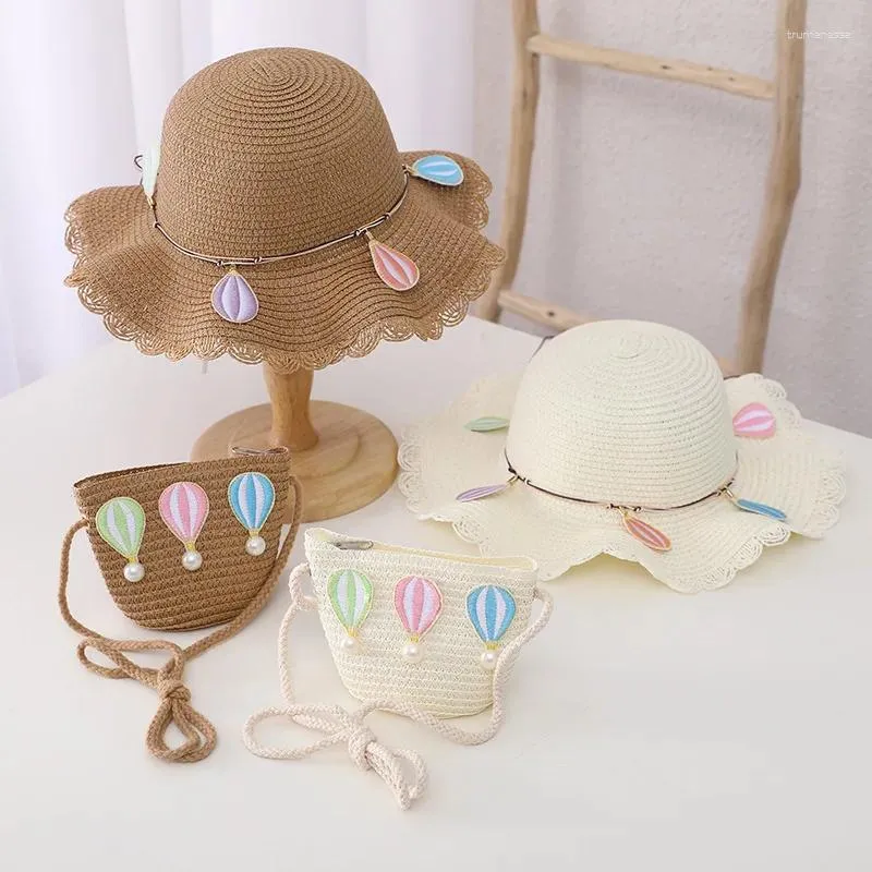 Berets Summer Hat Child Boys Cute Balon Staw Child Girls Princess Sun Protect