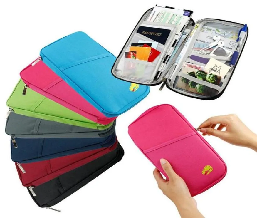 Sälj multifunktionellt passhållare Dokumentbiljettplånbok Handväska ID Kreditkort Förvaringsväska Travel Organiser Purse8461475