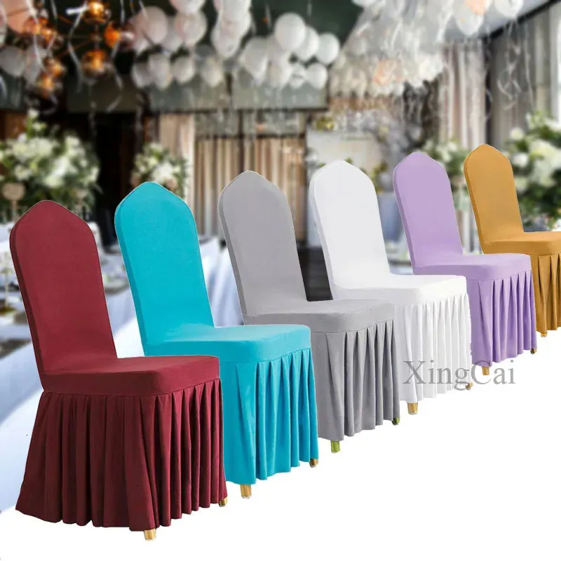 1pcs Elastic Spandex Universal Chair Cover Jupe Tissu pour El Home Modern Wedding Birthday Party Event Dining Seat Seat Decoration 240429