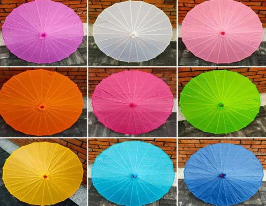 Umbrellas 50pcslot Chinese Colored Bamboo Umbrella China Traditional Dance Color Parasol SN8622395149