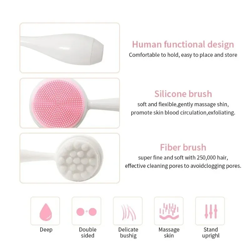 Manual Superfine Synthetic Hair Brush Portable Facial Comfortable Deep Cleansing Brush