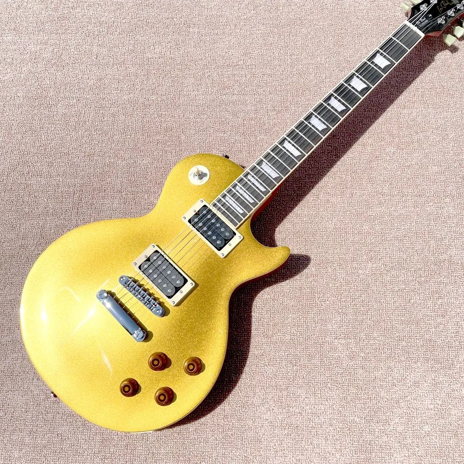 Gold Top LP Electric Guitar Frets With Tune O Matic Bridge, Rosewood